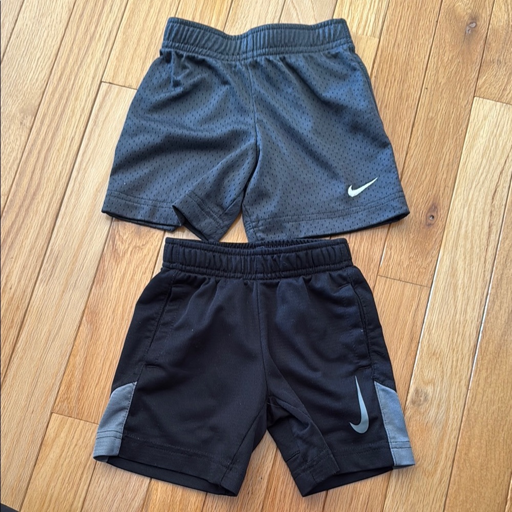 Nike Kids' Black and Gray Shorts Set